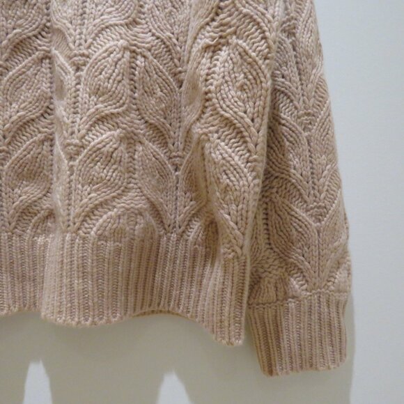 GARNET HILL 100% Recycled Cashmere Chunky Boatneck Sweater XL Oatmeal Soft Girl - Picture 8 of 13